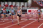 Eilidh Child (GB) wins the 400 metres hurdles at the European Athletics Team Championships.